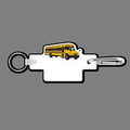 4mm Clip & Key Ring W/ Colorized School Bus Key Tag